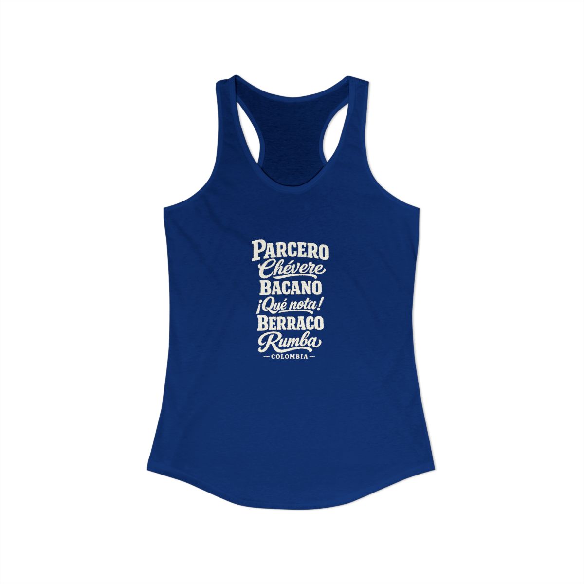 Colombia local slang women's tank top — typographic sayings design | Nameshi Destinations (view 19)