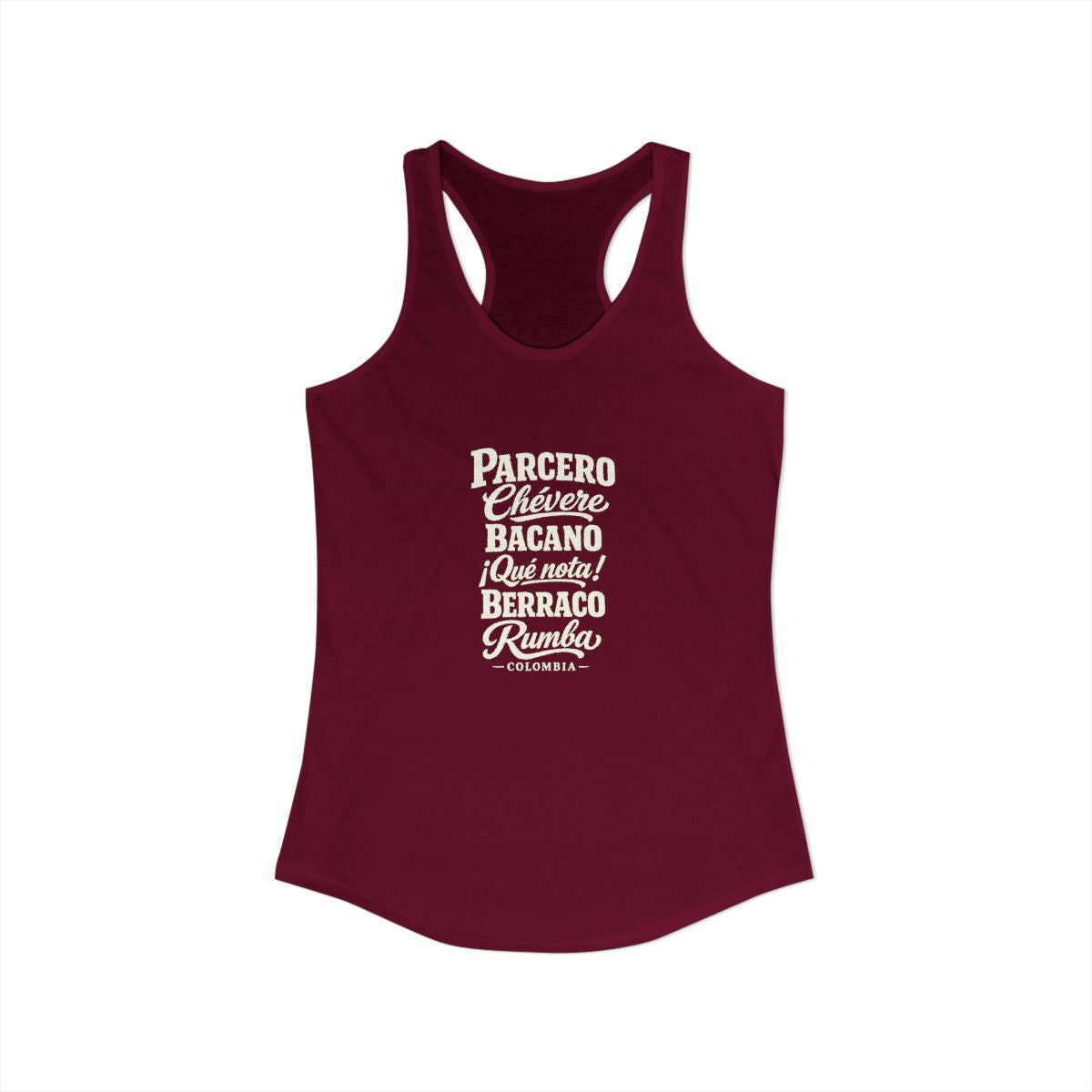 Colombia local slang women's tank top — typographic sayings design | Nameshi Destinations (view 27)