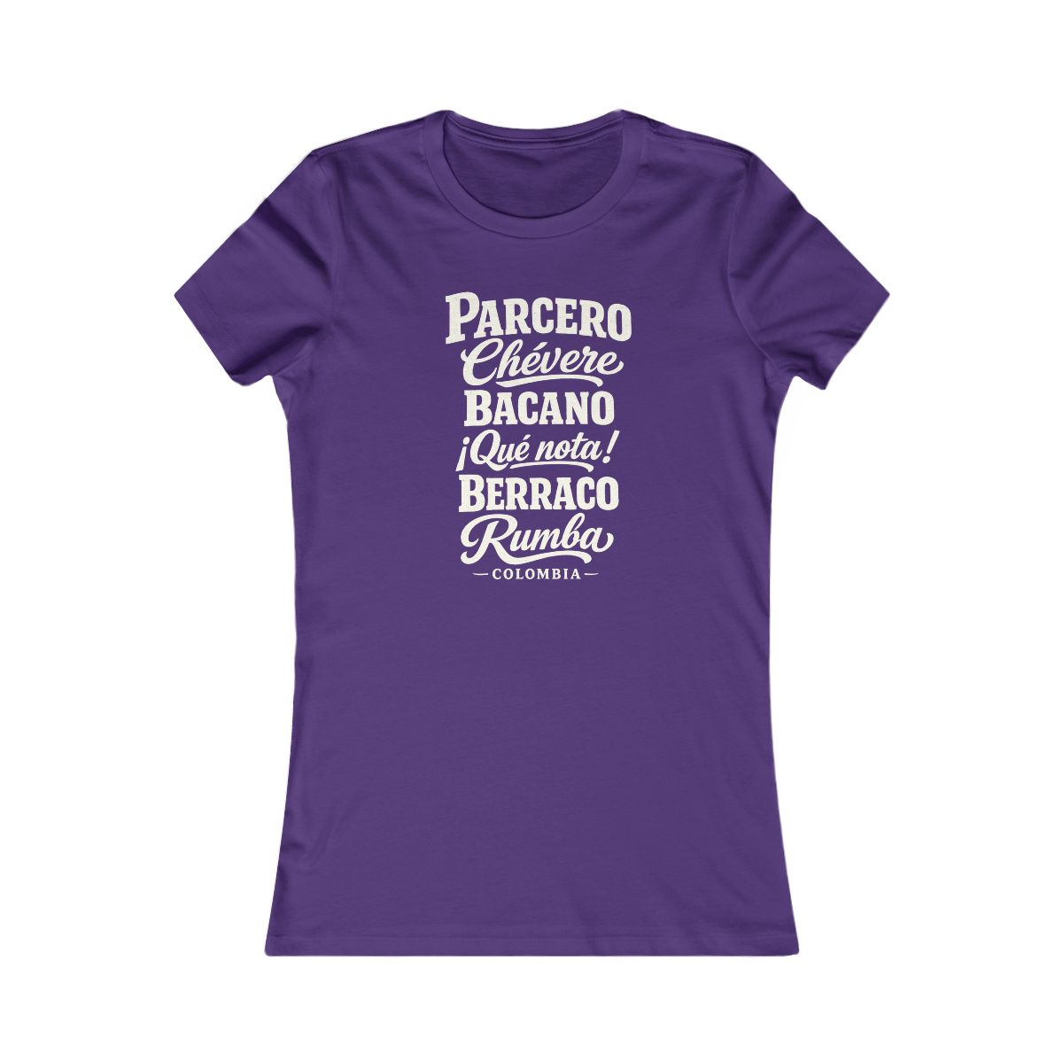 Colombia local slang women's tee — typographic sayings design | Nameshi Destinations (view 6)