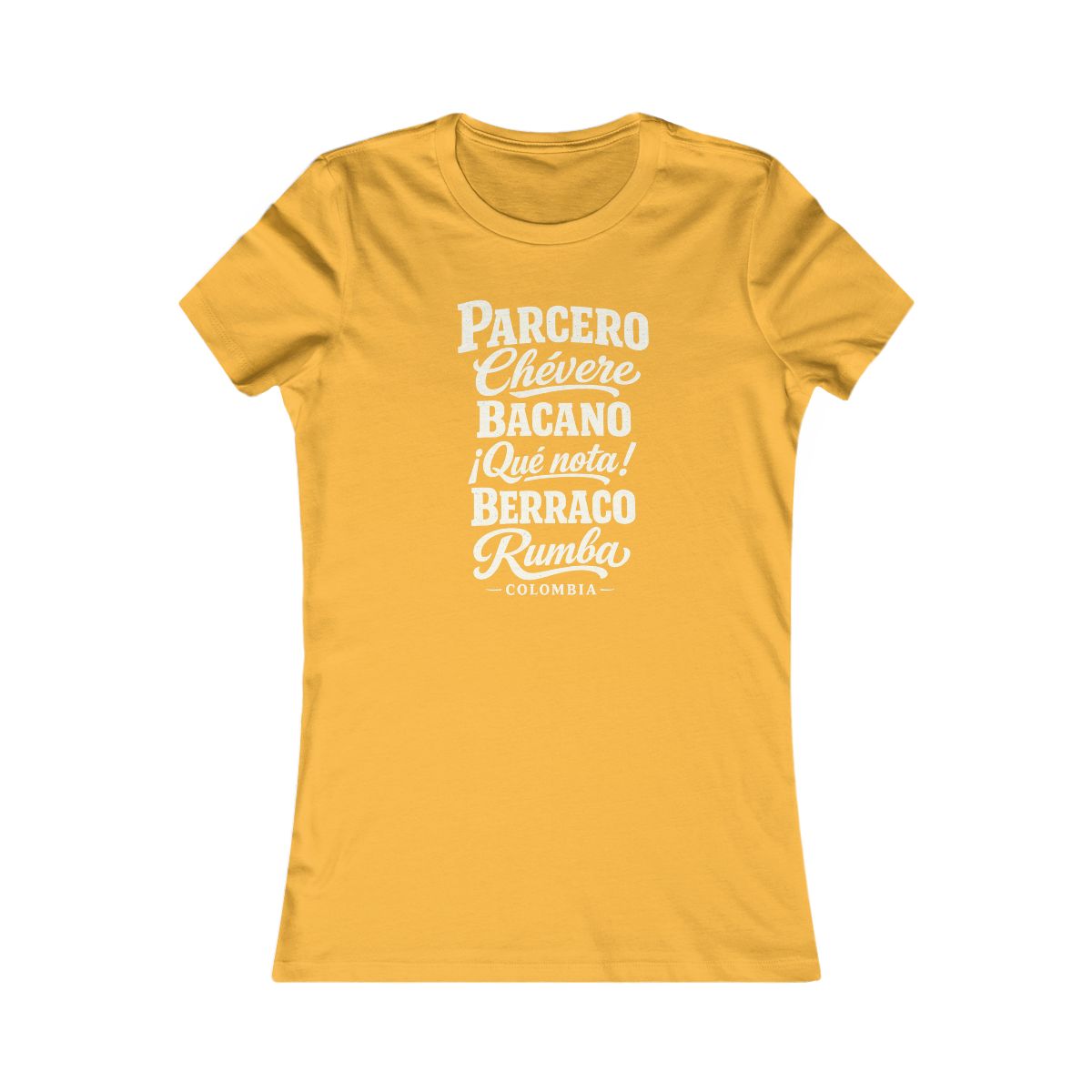 Colombia local slang women's tee — typographic sayings design | Nameshi Destinations (view 8)