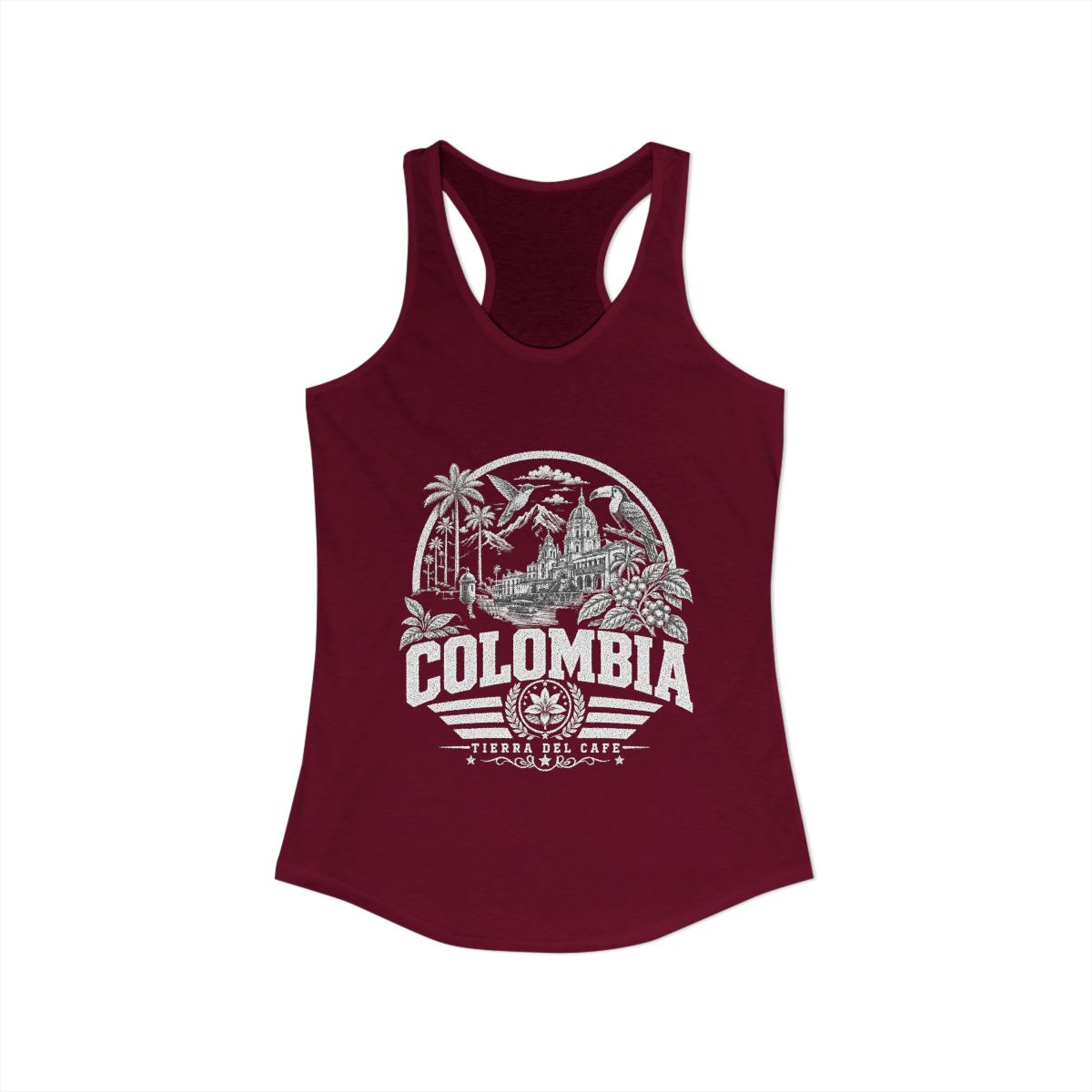 Colombia Women's Tank Top — Solid Cardinal Red (front)