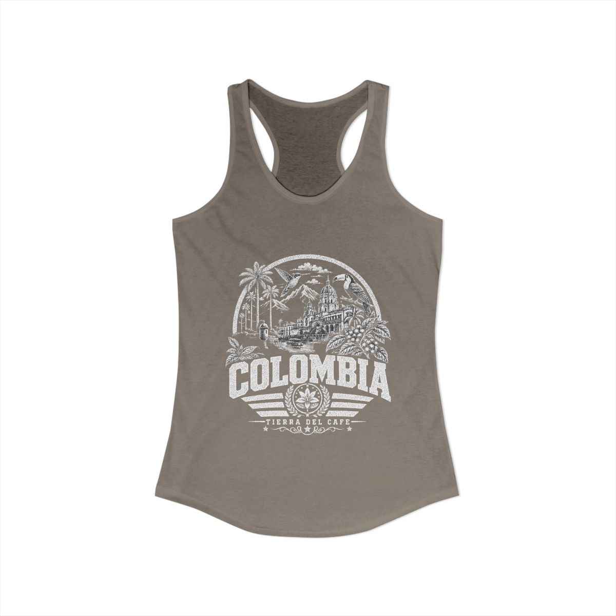 Colombia Women's Tank Top — Solid Warm Gray (front)