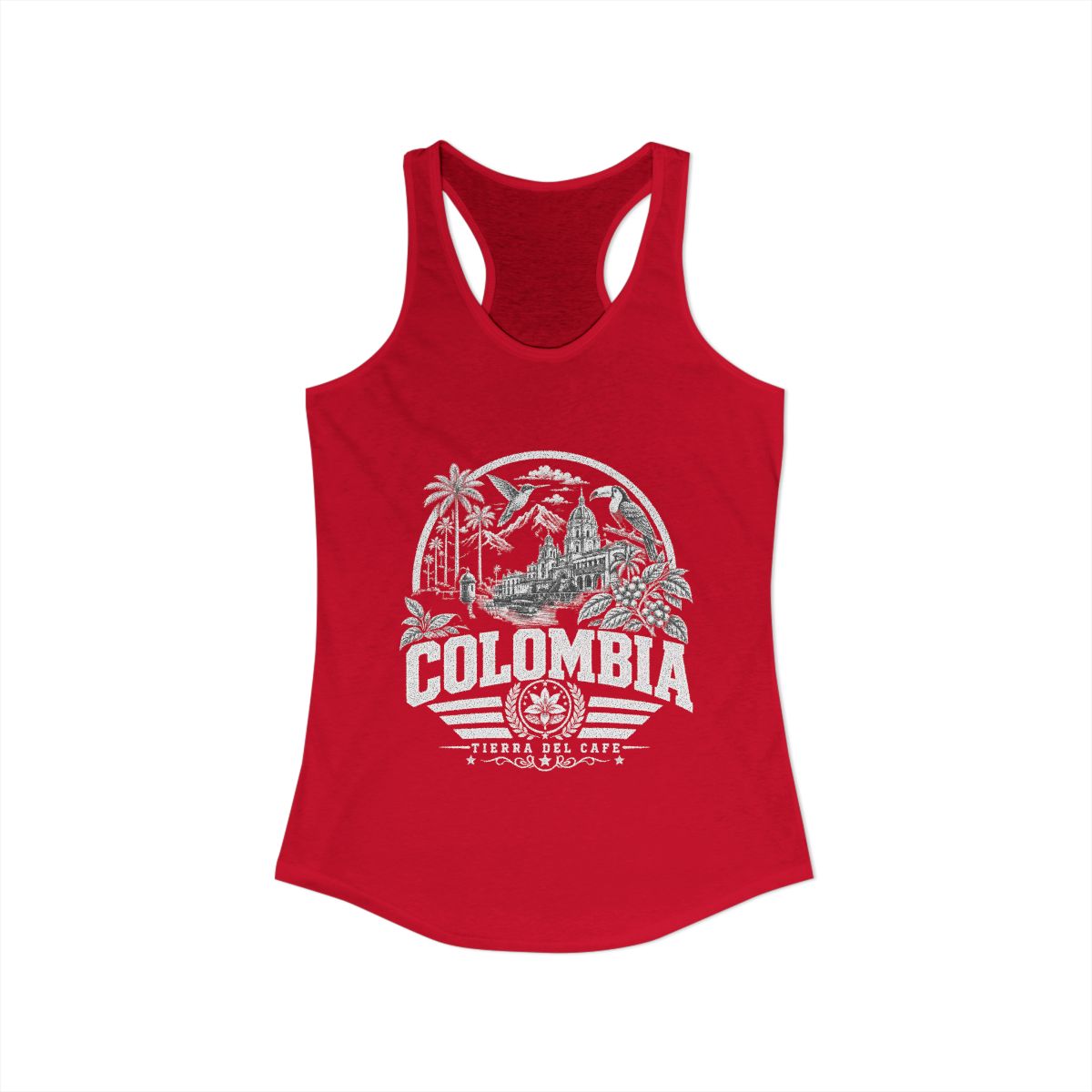 Colombia Women's Tank Top — Solid Red (front)
