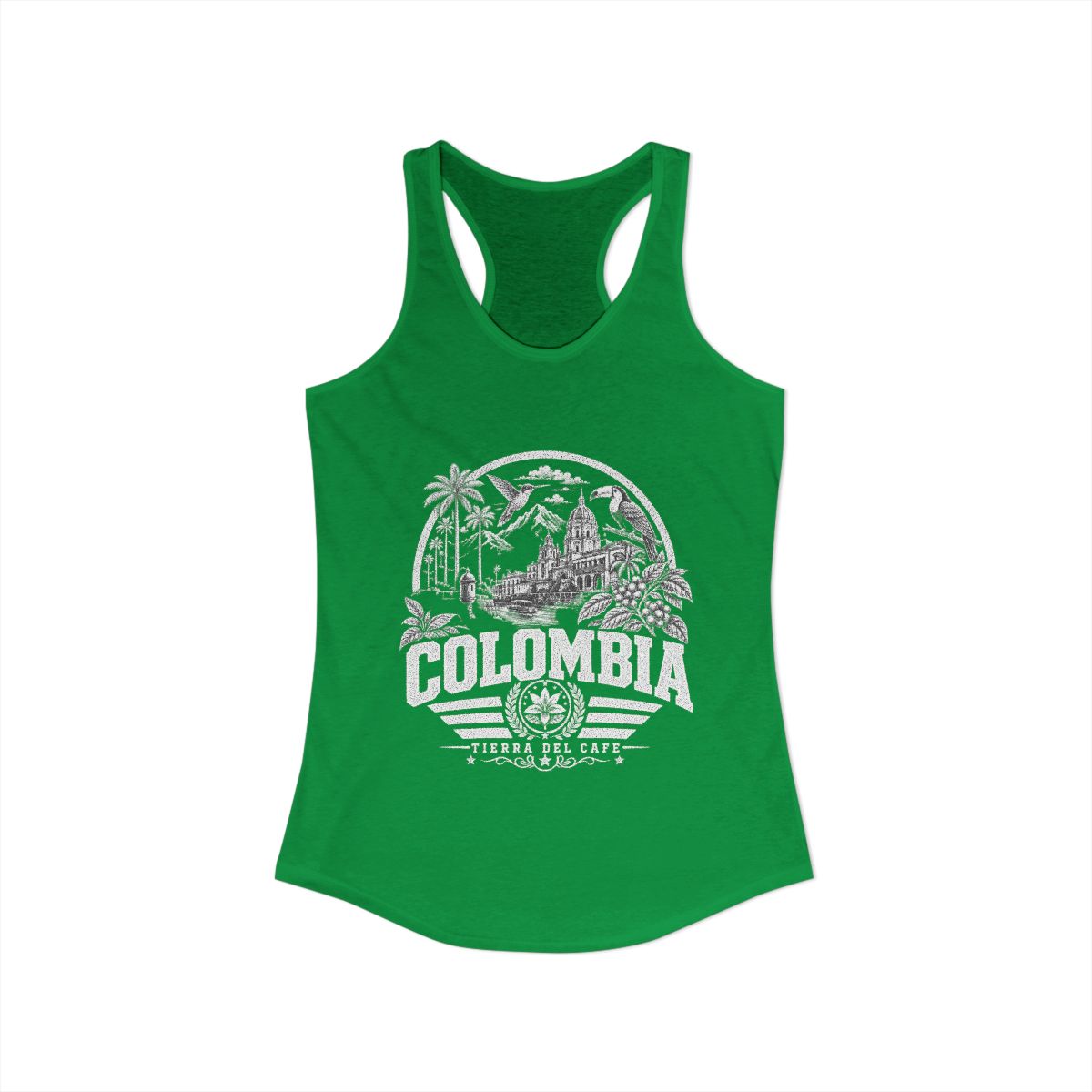 Colombia Women's Tank Top — Solid Kelly Green (front)