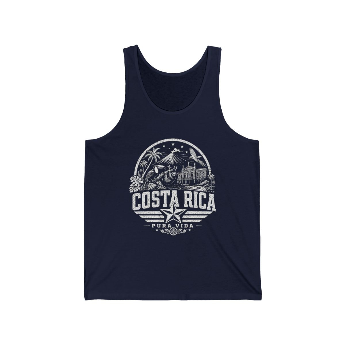 Costa Rica Pura Vida Men's Tank Top — Navy (front)