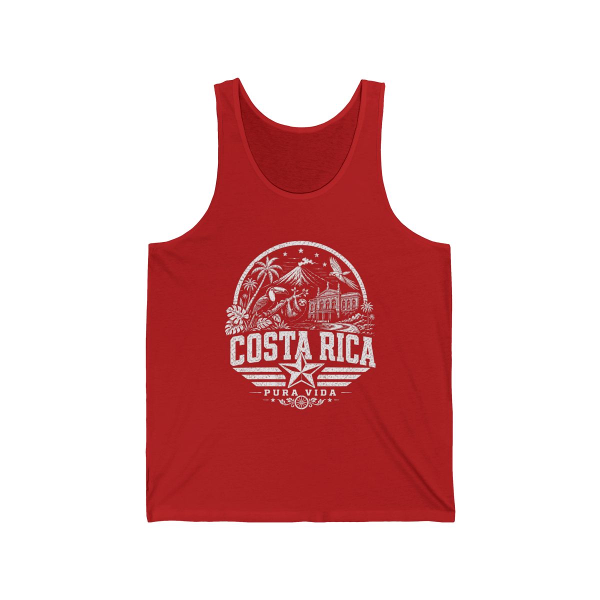 Costa Rica Pura Vida Men's Tank Top — Red (front)