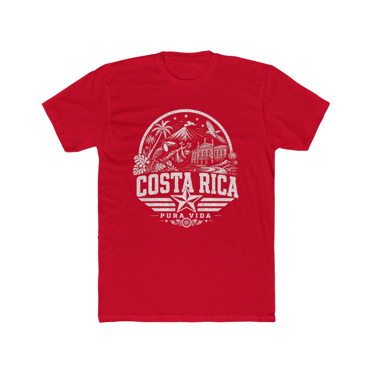 Costa Rica Pura Vida Men's Tee — Solid Red