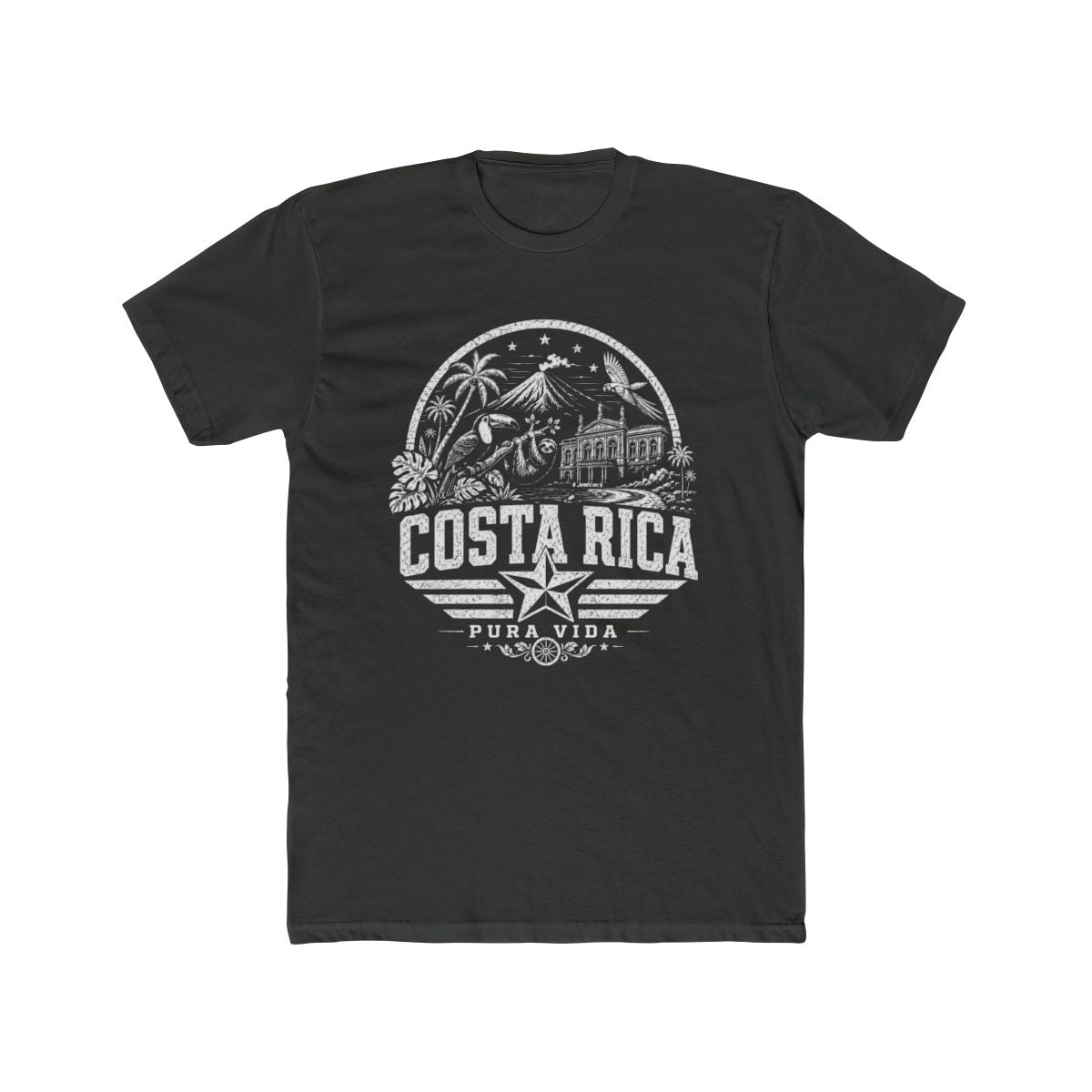 Costa Rica Pura Vida Men's Tee — Solid Heavy Metal