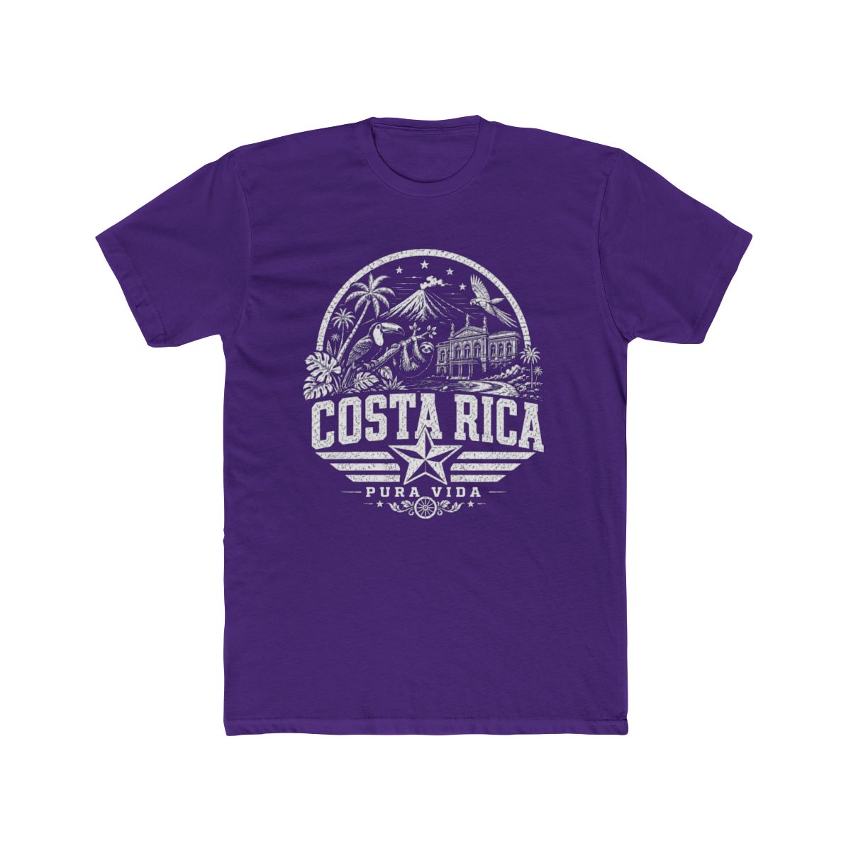 Costa Rica Pura Vida Men's Tee — Solid Purple Rush