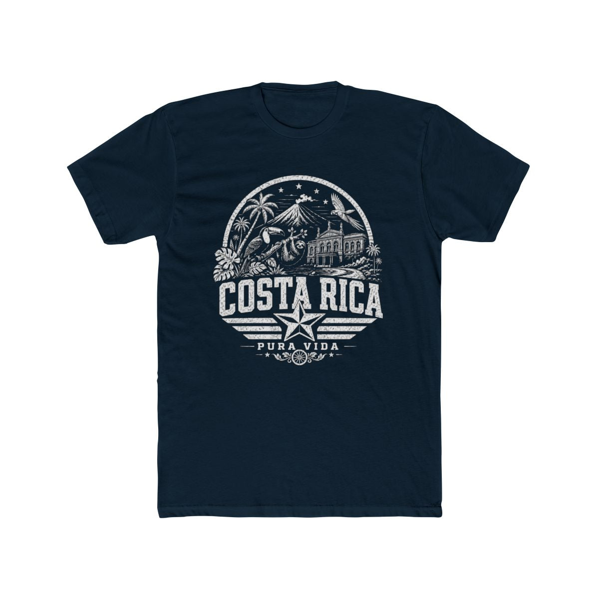 Costa Rica Pura Vida Men's Tee — Solid Midnight Navy