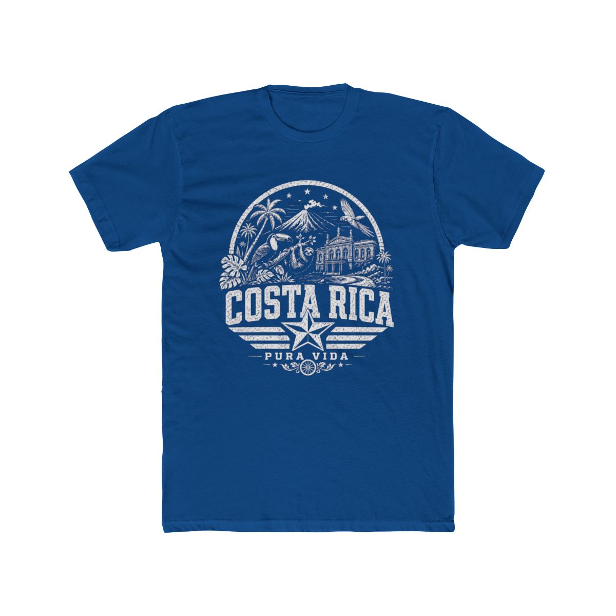 Costa Rica Pura Vida Men's Tee — Solid Cool Blue