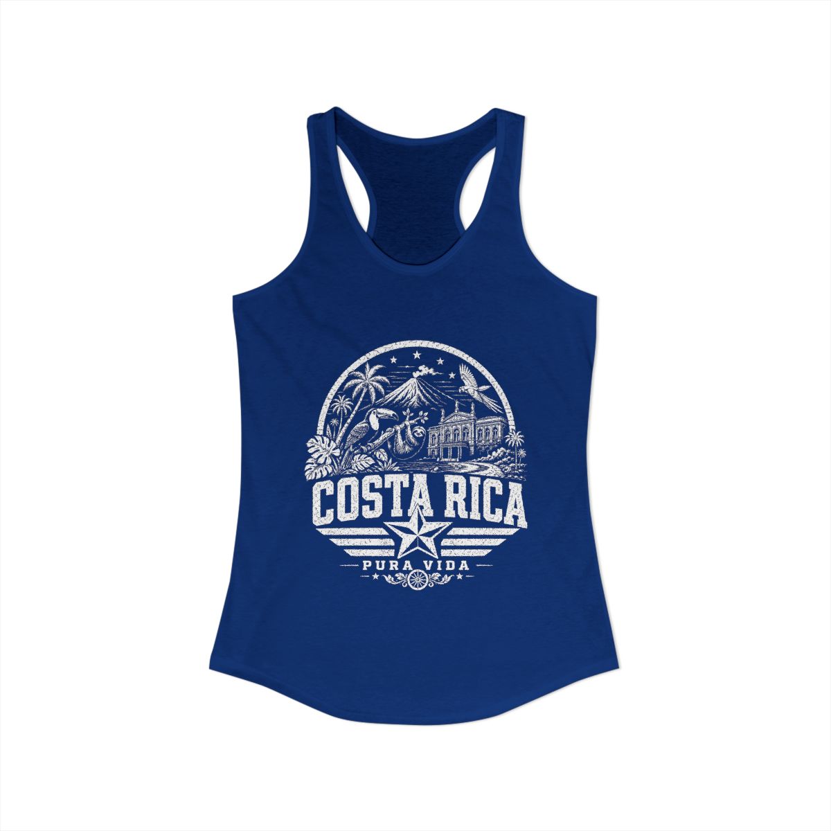 Costa Rica Pura Vida Women's Tank Top — Solid Royal (front)