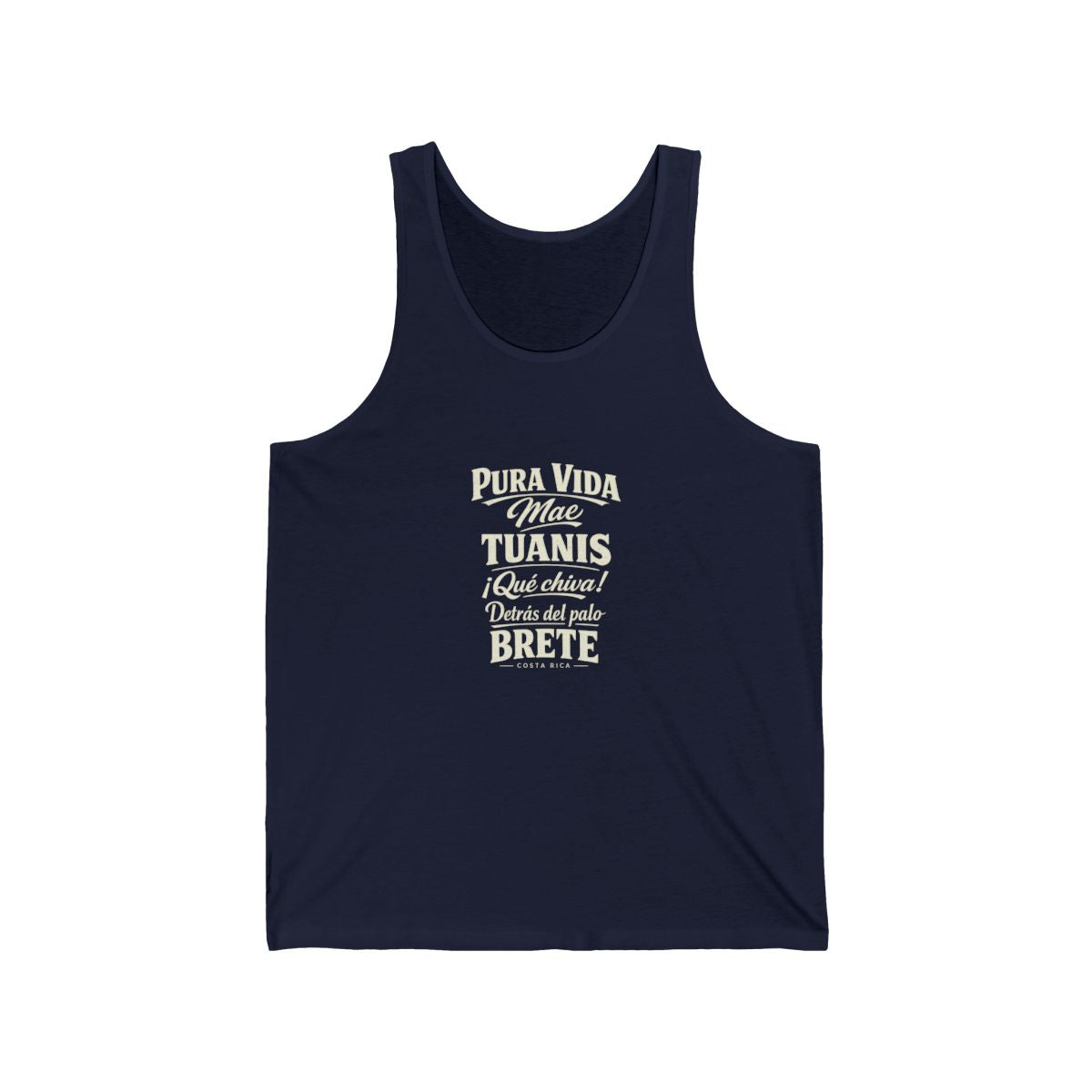 Costa Rica local slang men's tank top — typographic sayings design | Nameshi Destinations (view 15)