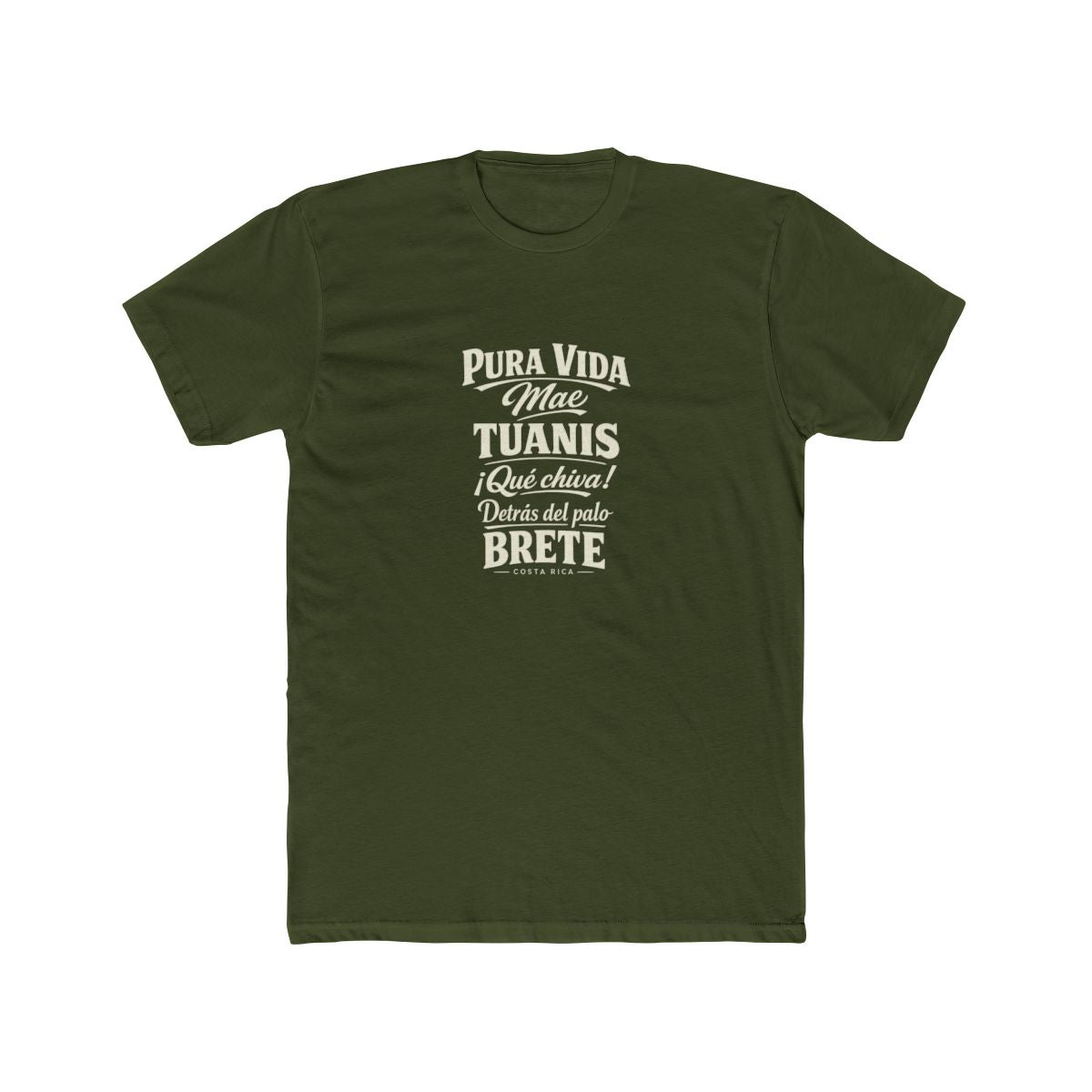 Costa Rica local slang men's tee — typographic sayings design | Nameshi Destinations (view 4)