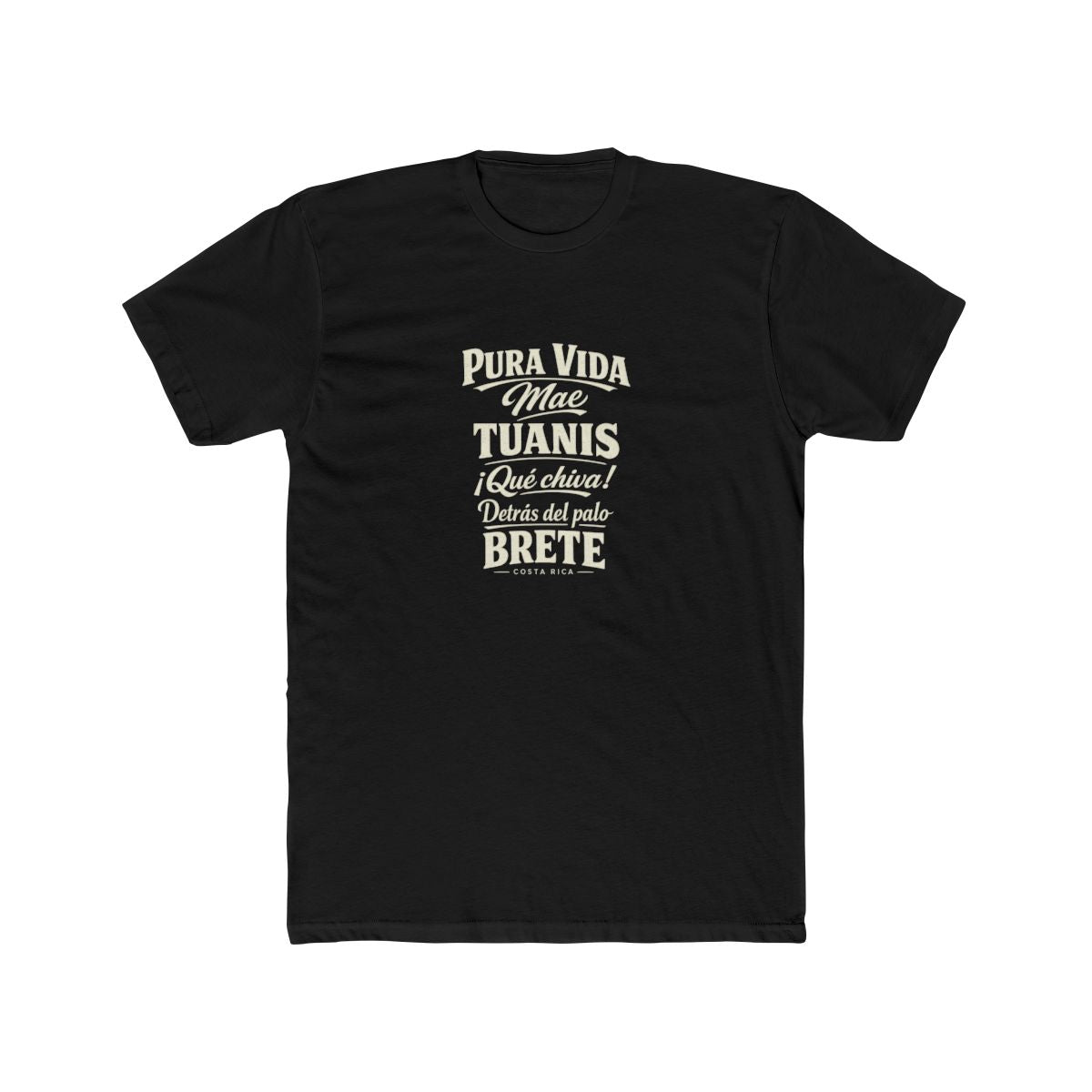 Costa Rica local slang men's tee — typographic sayings design | Nameshi Destinations (view 2)