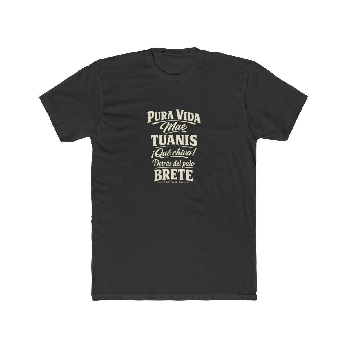 Costa Rica local slang men's tee — typographic sayings design | Nameshi Destinations (view 5)