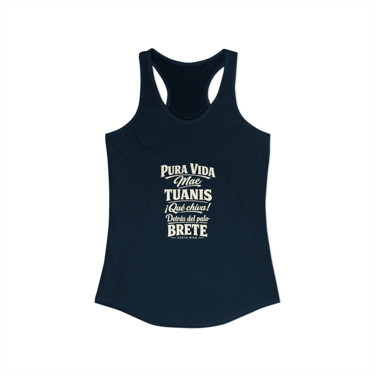Costa Rica local slang women's tank top — typographic sayings design | Nameshi Destinations (view 9)