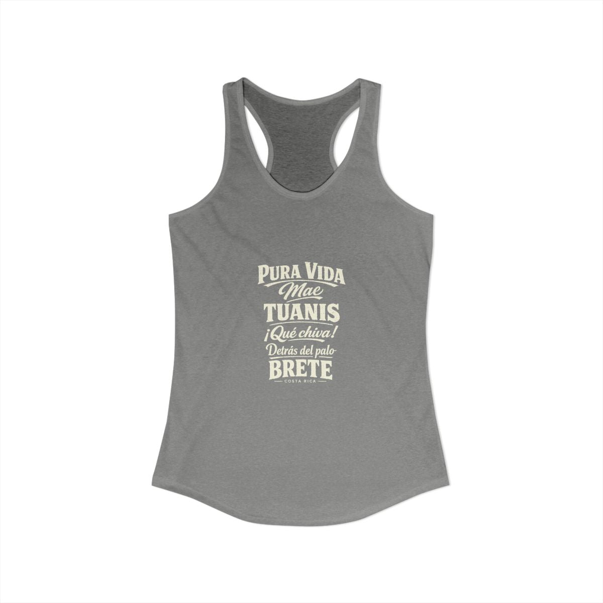 Costa Rica local slang women's tank top — typographic sayings design | Nameshi Destinations (view 25)