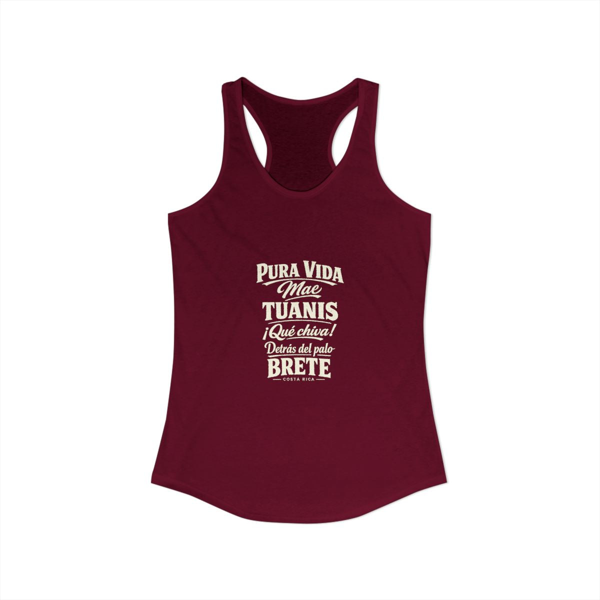 Costa Rica local slang women's tank top — typographic sayings design | Nameshi Destinations (view 27)