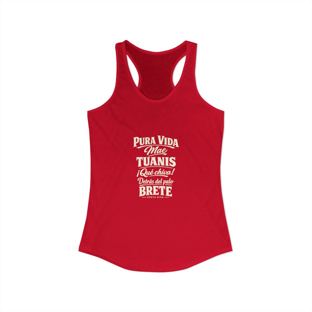 Costa Rica local slang women's tank top — typographic sayings design | Nameshi Destinations (view 17)