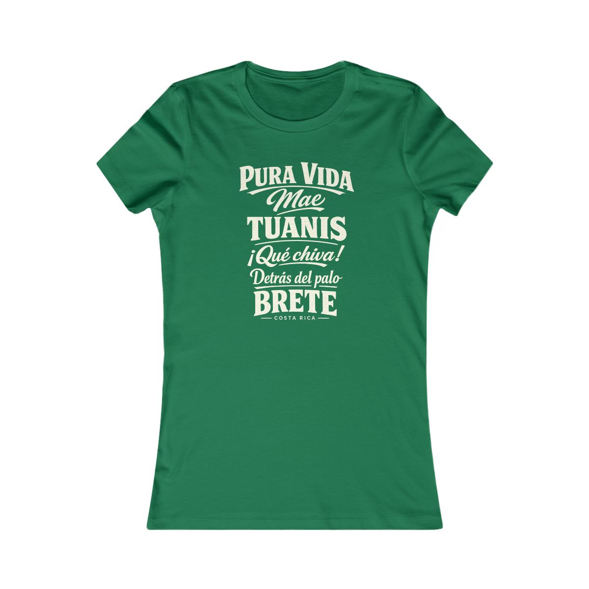 Costa Rica local slang women's tee — typographic sayings design | Nameshi Destinations (view 2)