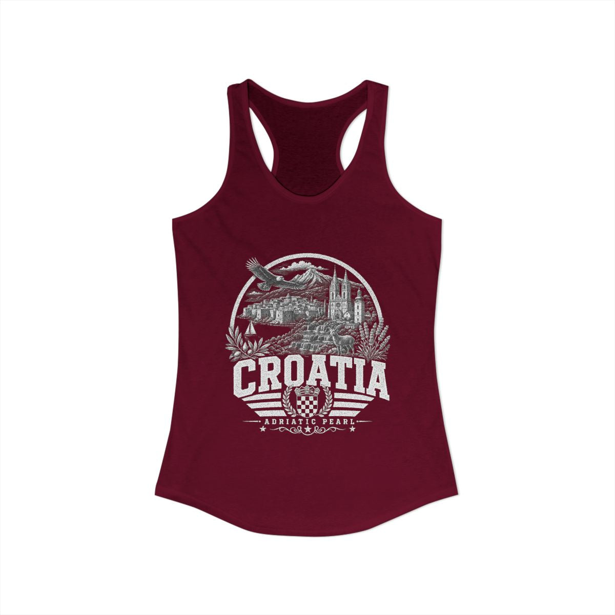 Croatia Women's Tank Top — Solid Cardinal Red (front)