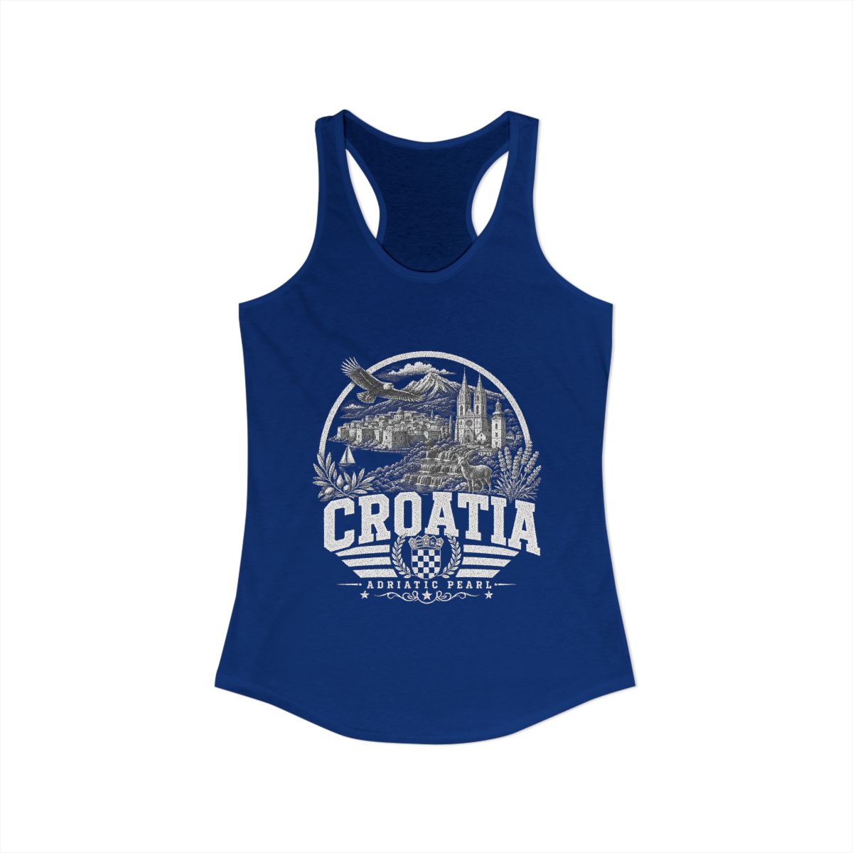 Croatia Women's Tank Top — Solid Royal (front)
