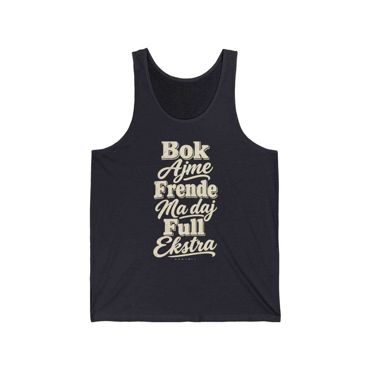 Croatia local slang men's tank top — typographic sayings design | Nameshi Destinations (view 5)