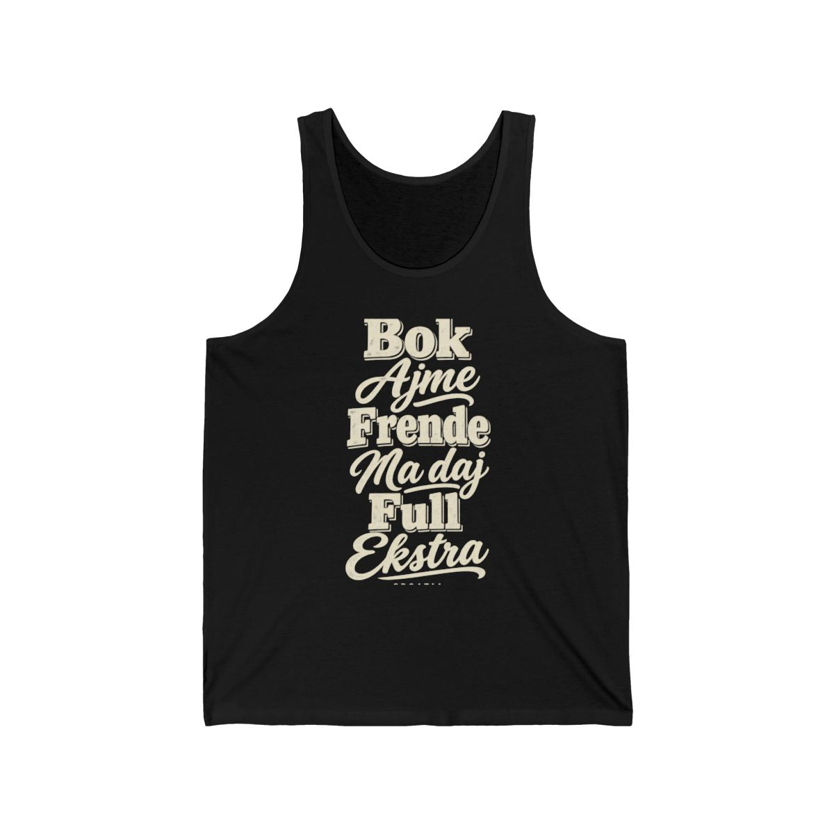 Croatia local slang men's tank top — typographic sayings design | Nameshi Destinations (view 3)