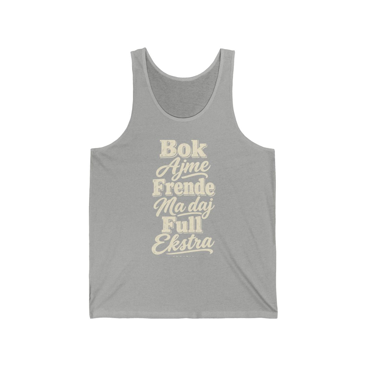 Croatia local slang men's tank top — typographic sayings design | Nameshi Destinations (view 1)