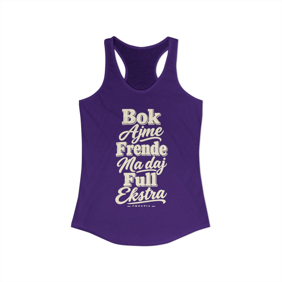 Croatia local slang women's tank top — typographic sayings design | Nameshi Destinations (view 15)