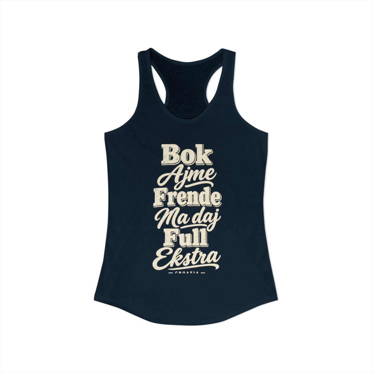 Croatia local slang women's tank top — typographic sayings design | Nameshi Destinations (view 9)