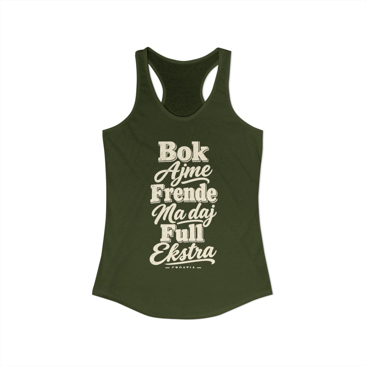 Croatia local slang women's tank top — typographic sayings design | Nameshi Destinations (view 11)