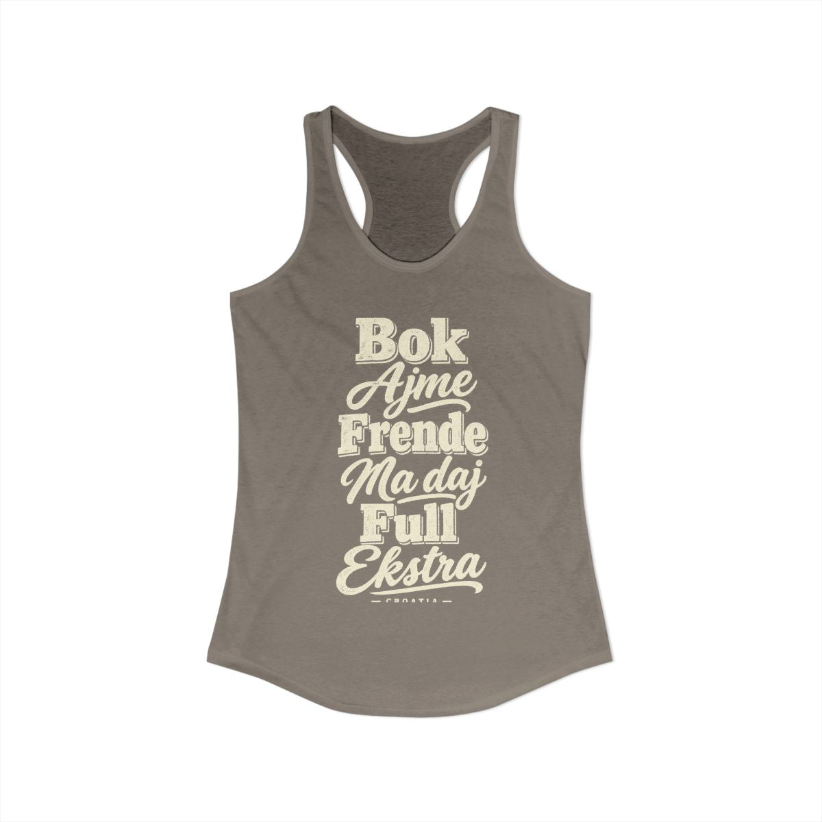 Croatia local slang women's tank top — typographic sayings design | Nameshi Destinations (view 23)
