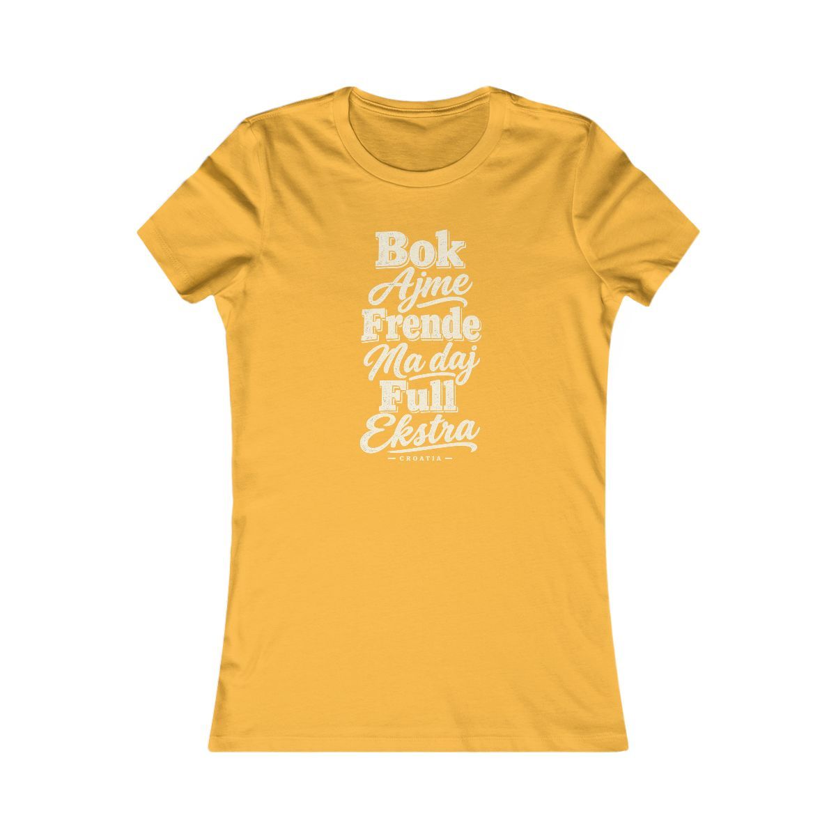 Croatia local slang women's tee — typographic sayings design | Nameshi Destinations (view 8)