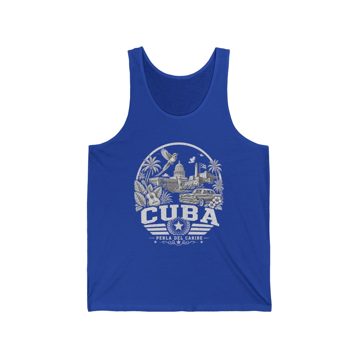 Cuba Men's Tank Top — True Royal (front)