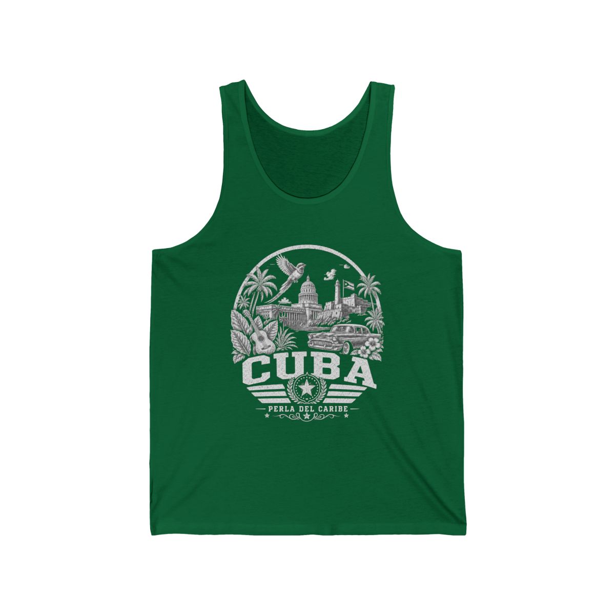 Cuba Men's Tank Top — Kelly (front)
