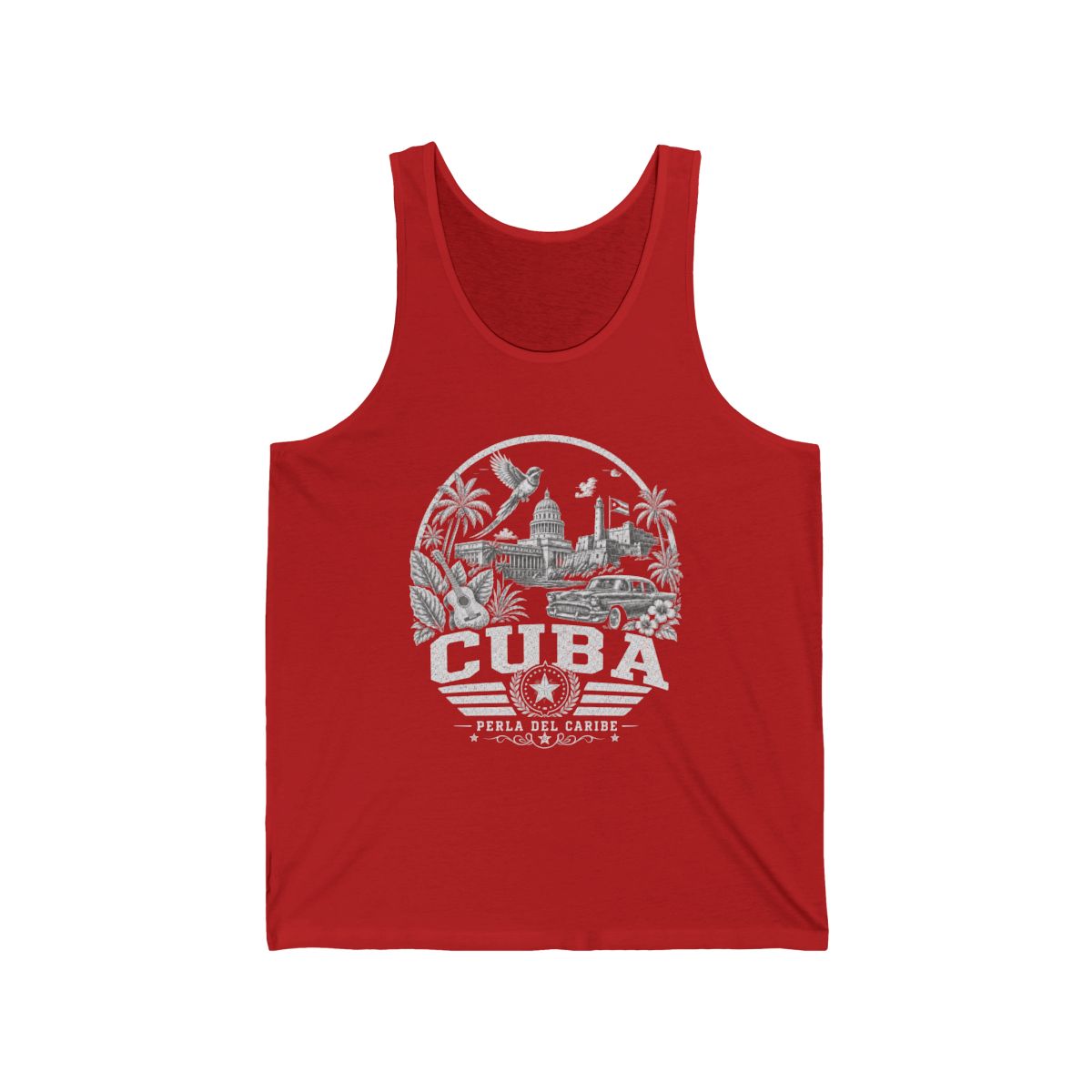 Cuba Men's Tank Top — Red (front)