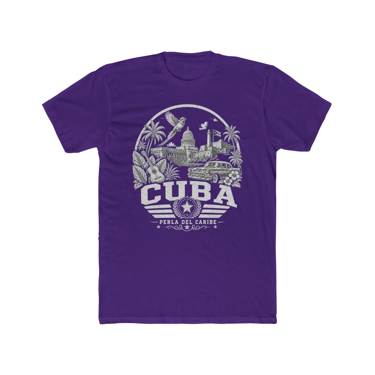 Cuba Men's Tee — Solid Purple Rush