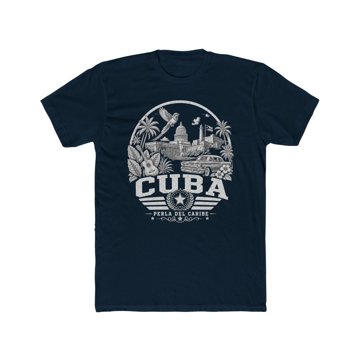 Cuba Men's Tee — Solid Midnight Navy