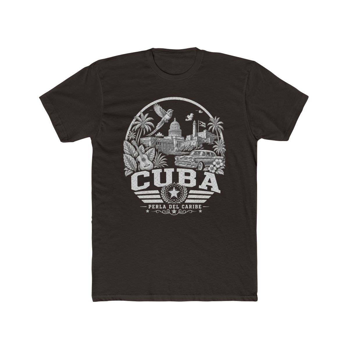 Cuba Men's Tee — Solid Dark Chocolate