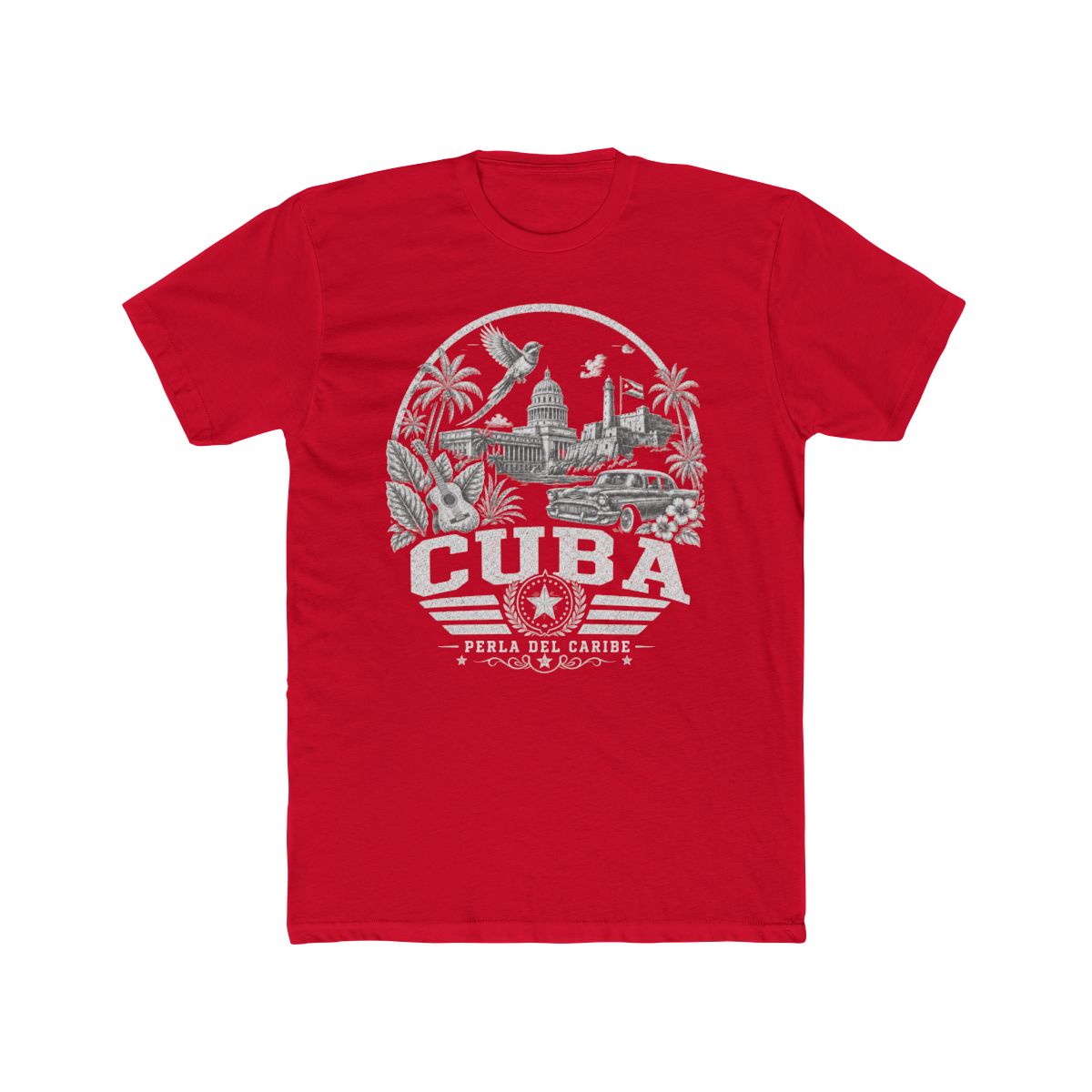 Cuba Men's Tee — Solid Red