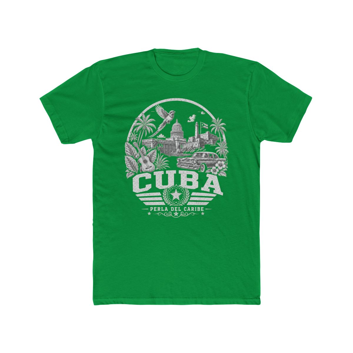 Cuba Men's Tee — Solid Kelly Green