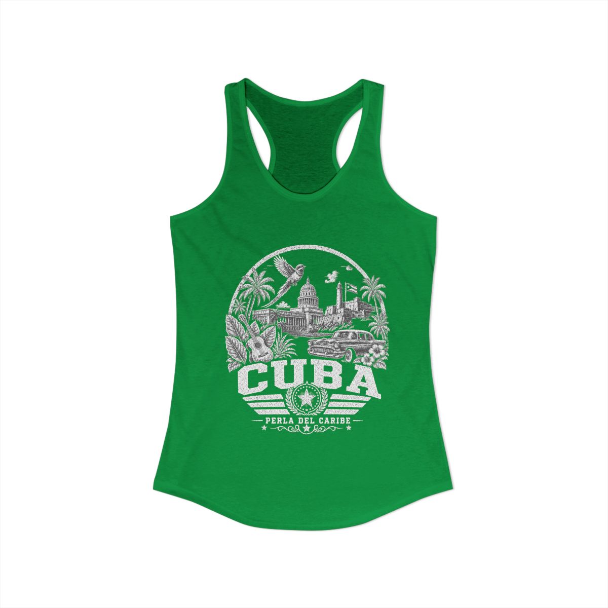 Cuba Women's Tank Top — Solid Kelly Green (front)