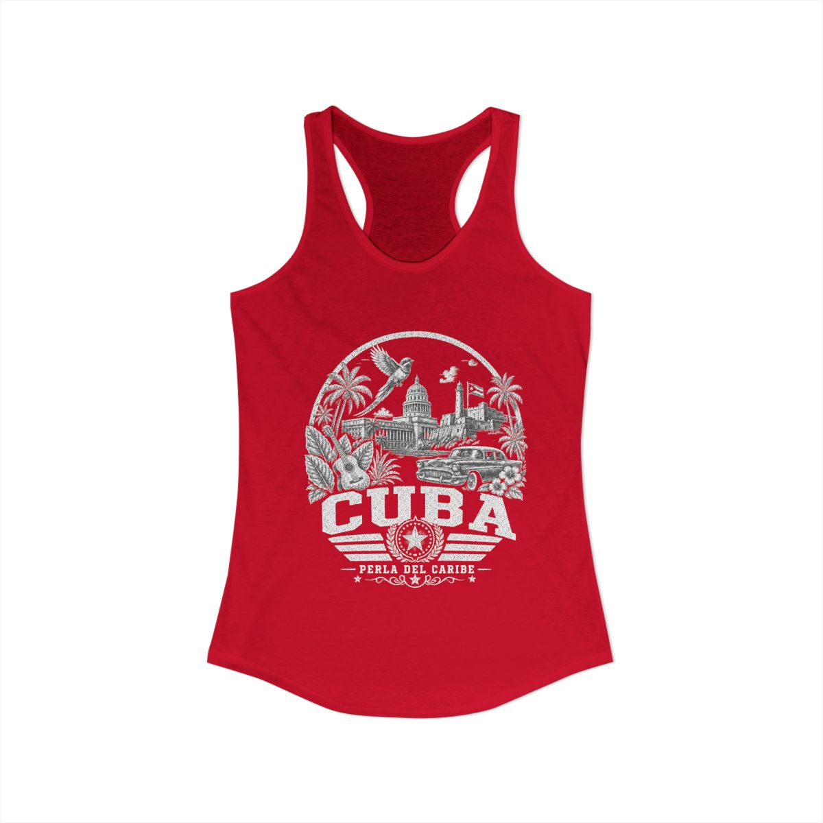 Cuba Women's Tank Top — Solid Red (front)