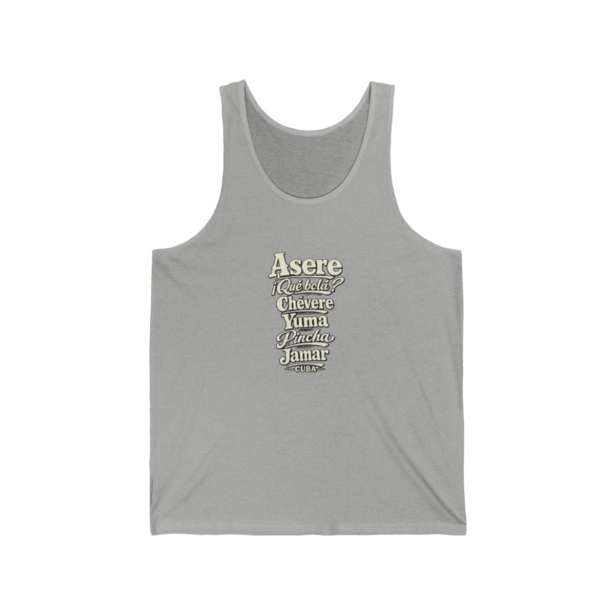 Cuban Slang Expressions Men's Tank Top — Athletic Heather (front)