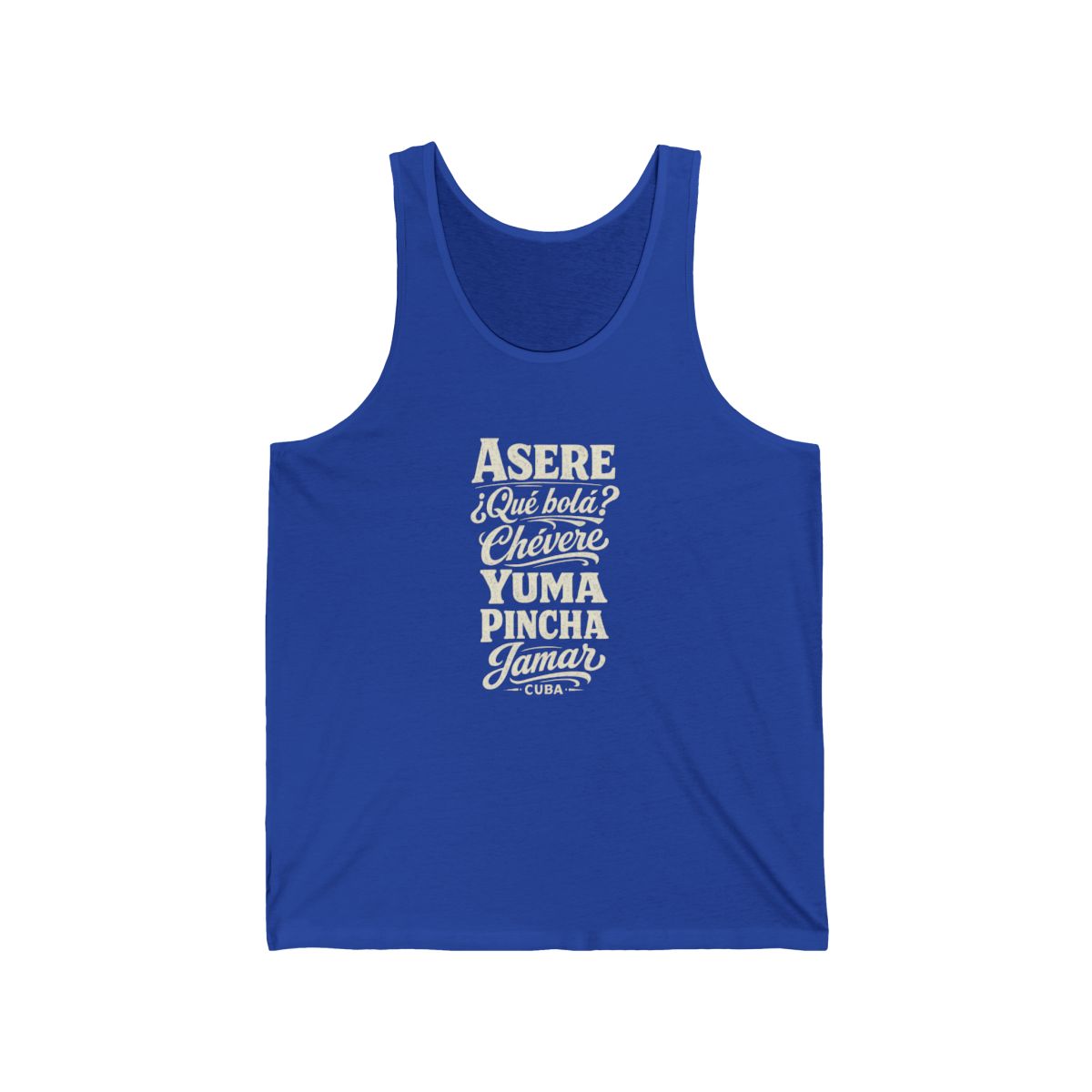 Cuba local slang men's tank top — typographic sayings design | Nameshi Destinations (view 13)