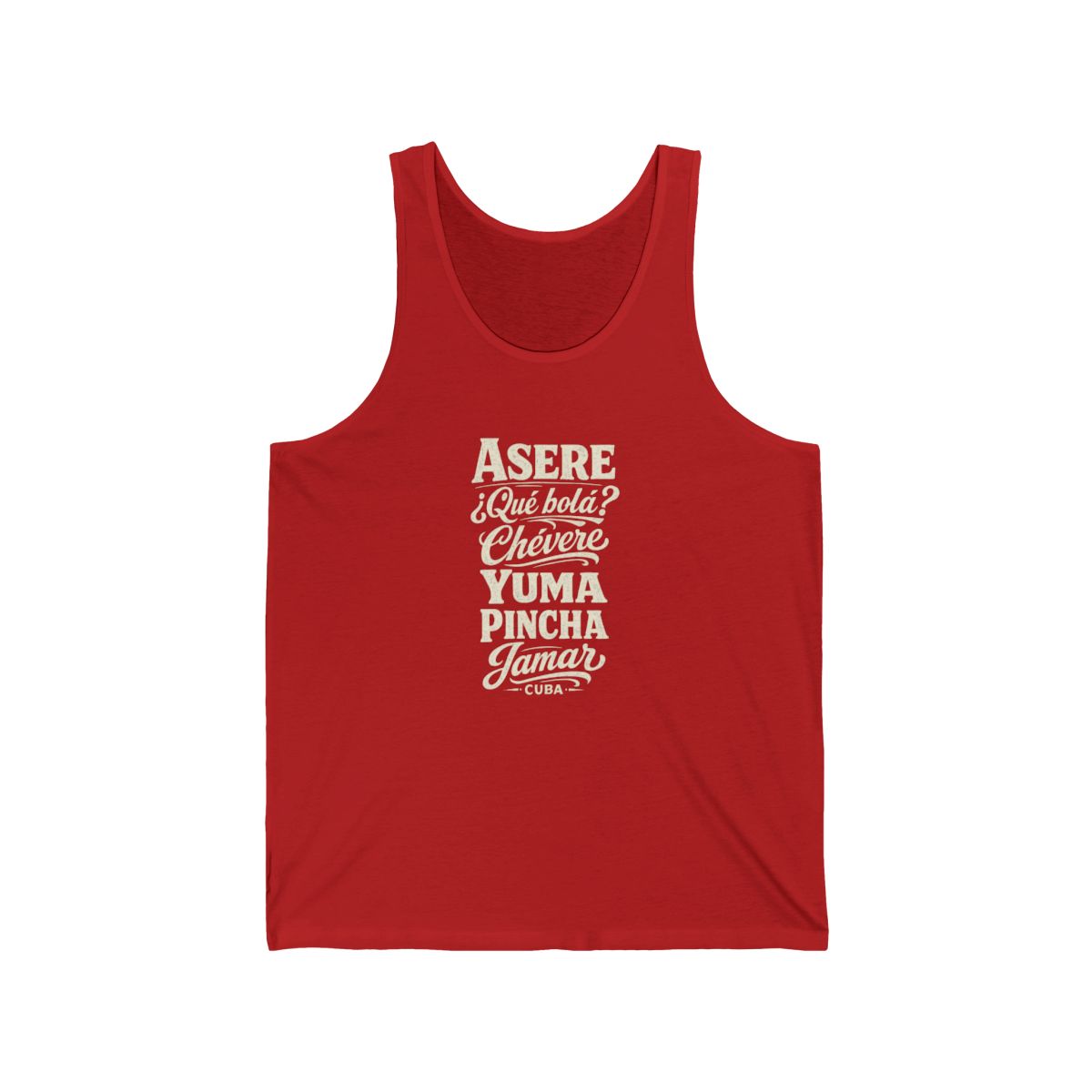 Cuba local slang men's tank top — typographic sayings design | Nameshi Destinations (view 11)