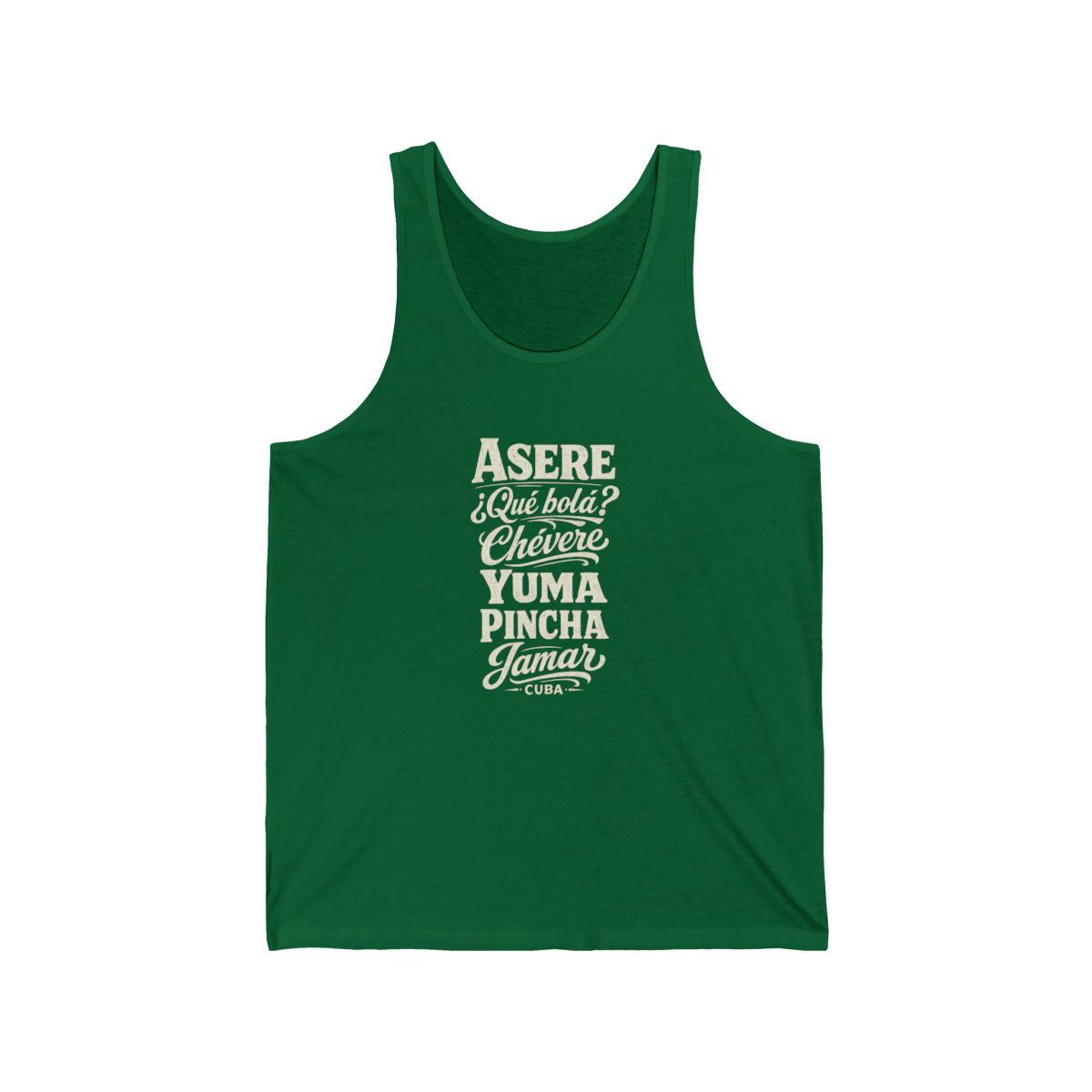 Cuba local slang men's tank top — typographic sayings design | Nameshi Destinations (view 7)