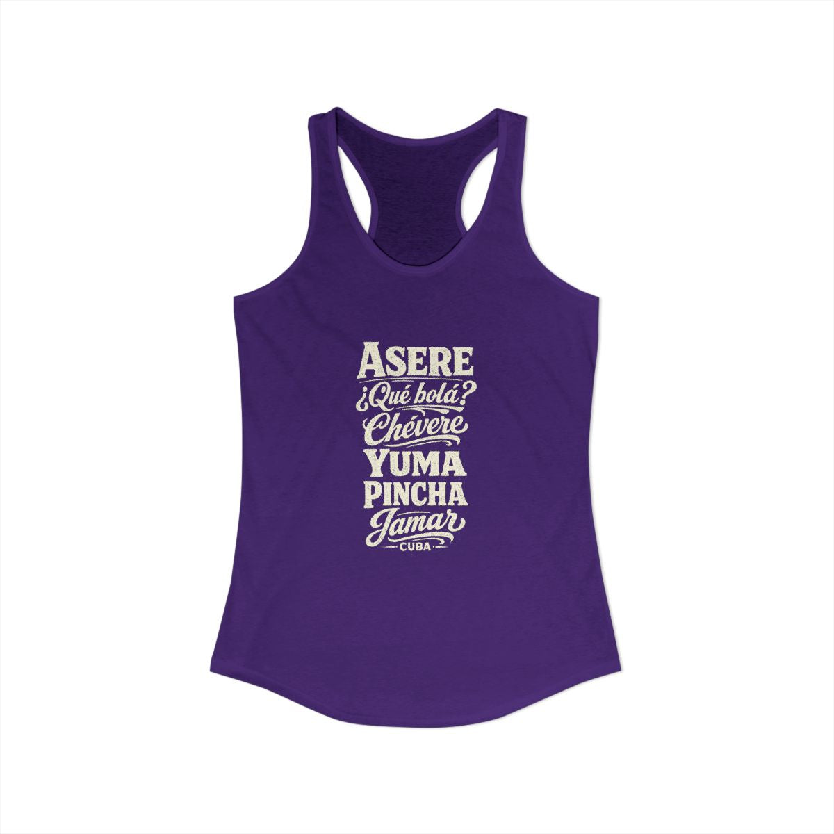 Cuba local slang women's tank top — typographic sayings design | Nameshi Destinations (view 15)